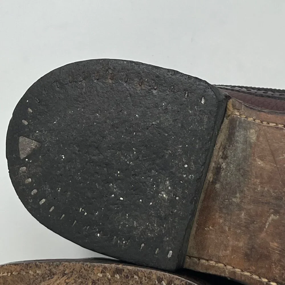Florsheim Vintage Wingtip Dark Burgundy Brown‎ Leather Longwing V Cleat Size 10D